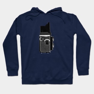 Vintage 1960s Twin Lens Camera Side View - Open Hood Hoodie